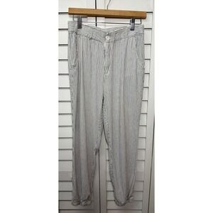 Thread & Supply Striped Organic Linen Jogger Pants Coastal Women's Size Medium